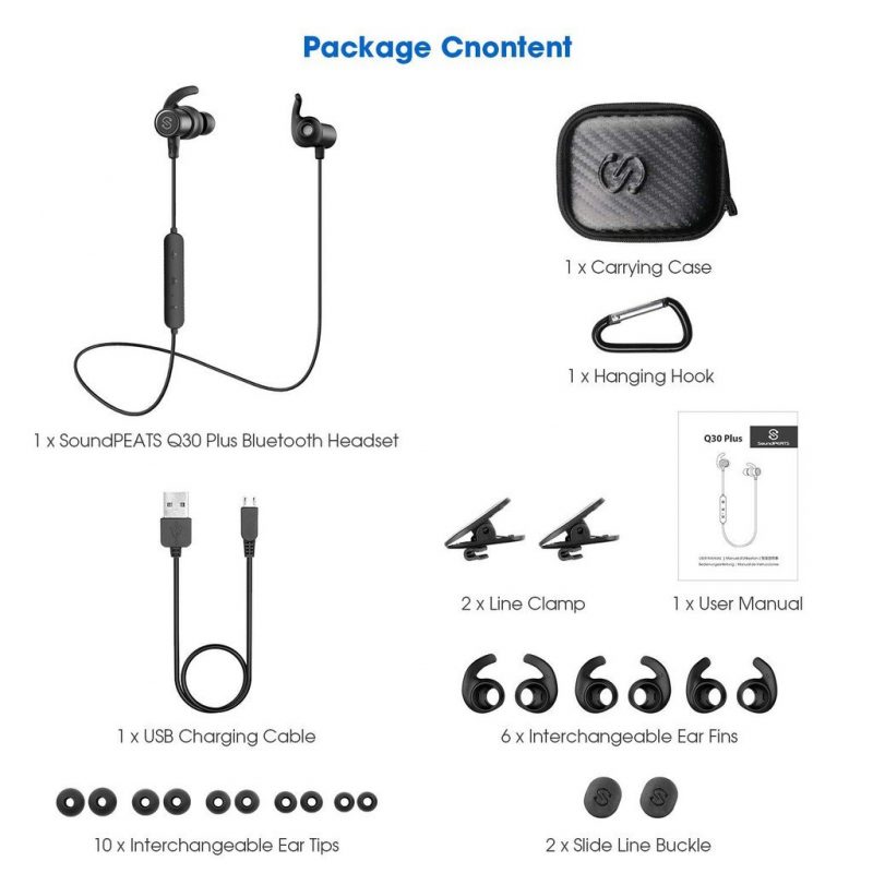 Tai nghe Bluetooth Soundpeats Q30 HD - Hàng chính hãng - Âm thanh tuyệt hảo Chuẩn chống nước IPX7 Kết nối Bluetooth 5.0 Chống ồn hiệu quả - Hàng Chính Hãng