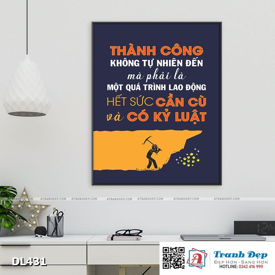Tranh động lực trang trí phòng làm việc - Thành công không tự nhiên đến - DL431