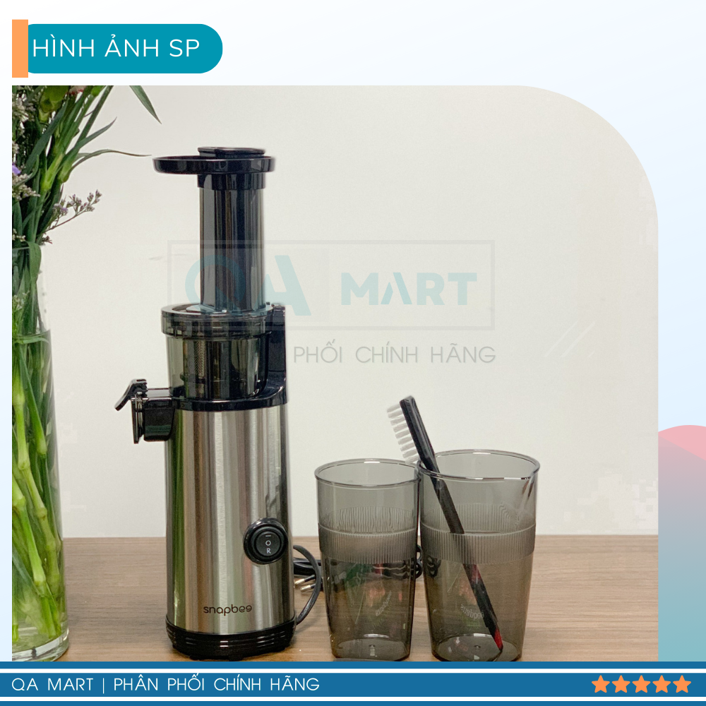 Máy ép hoa quả chậm Snapbee SK202 mini, ép kiệt bã, nhỏ gọn, dễ lắp ráp - Hàng chính hãng, bảo hành 24 tháng
