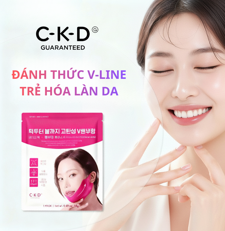 Mặt nạ CKD GUARANTEED Retino Collagen V Stretching Mask nâng cơ mặt, giảm nếp nhăn, giảm lão hóa tăng độ đàn hồi da