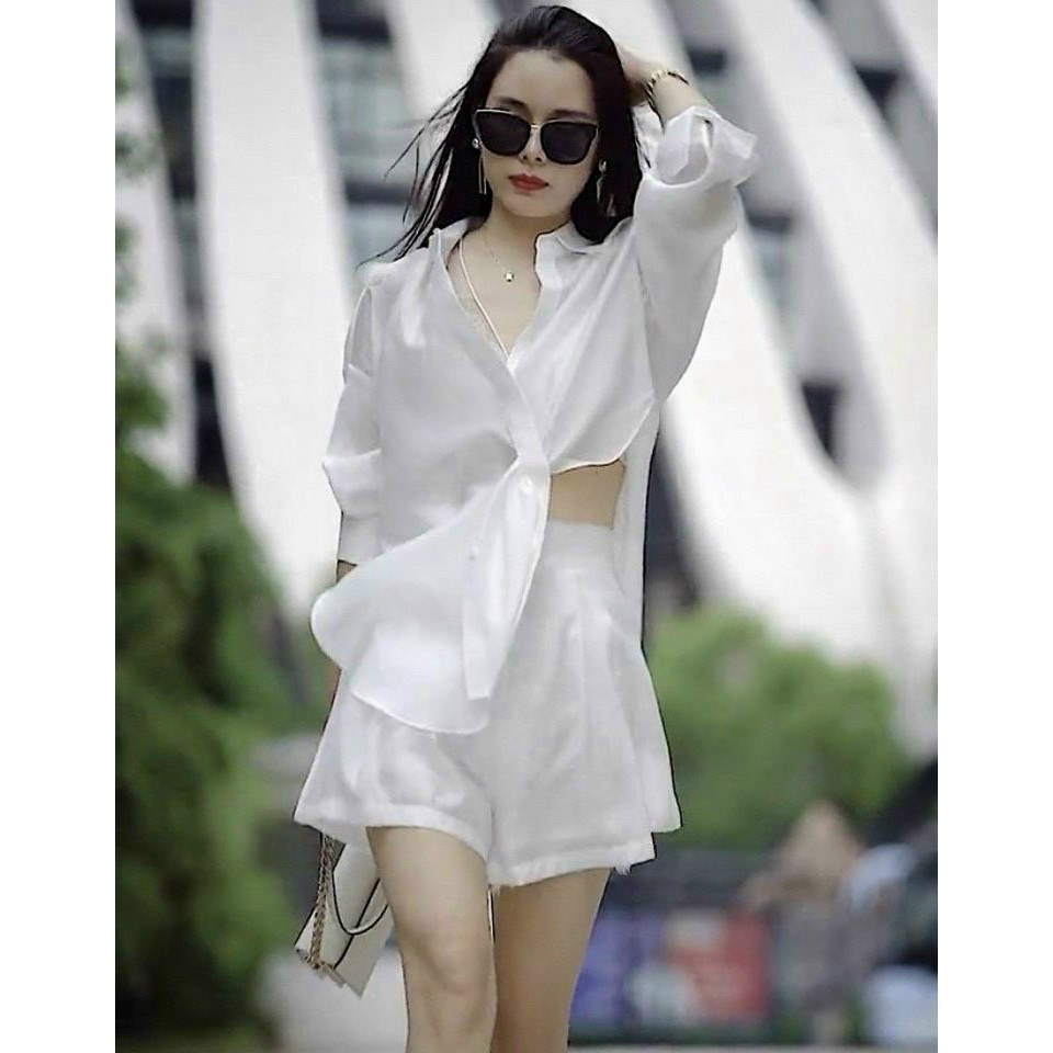Set bộ áo cổ v và quần đùi cá tính sang chảnh NT4502
