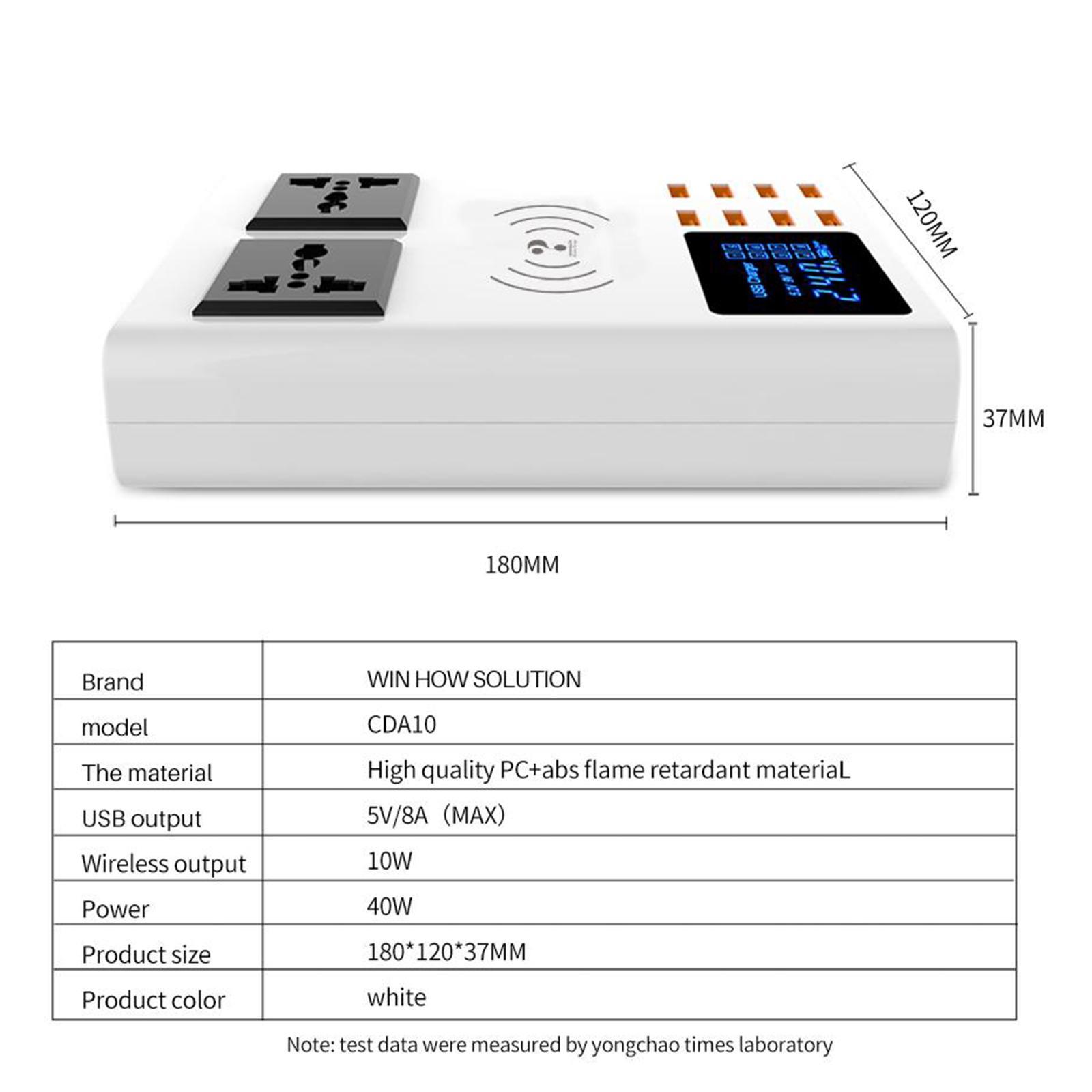 Multiple USB Charger 40W/8A Desktop Charging Station for Phones and More