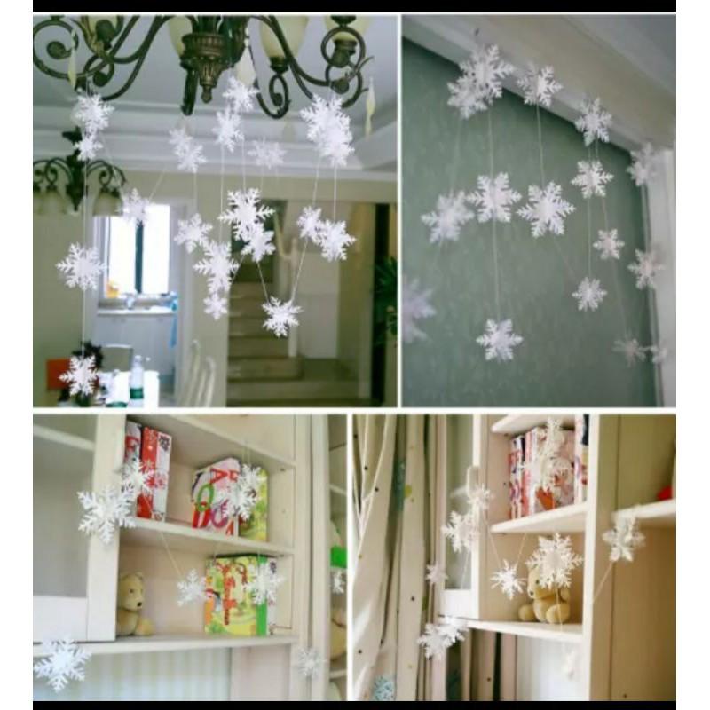 Dây hoa tuyết 3D trang trí giáng sinh, noel