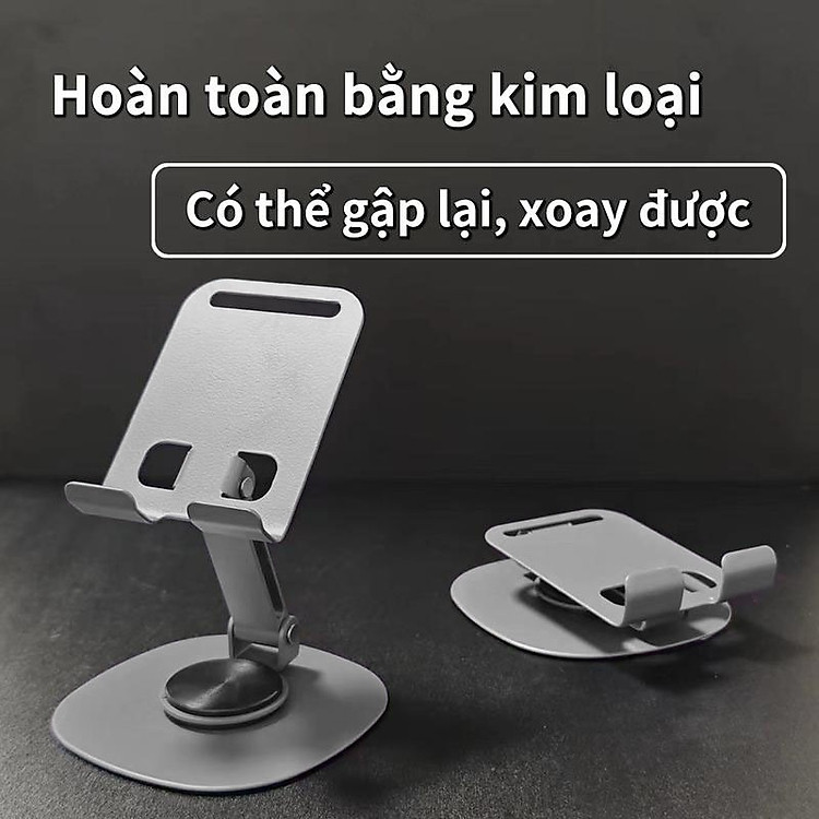 Giá Đỡ Điện Thoại Máy Tính Bảng Tablet Hợp Kim Nhôm Chân Xoay 360 Gấp Gọn Giao Màu Ngẫu Nhiên Hàng Nhập Khẩu