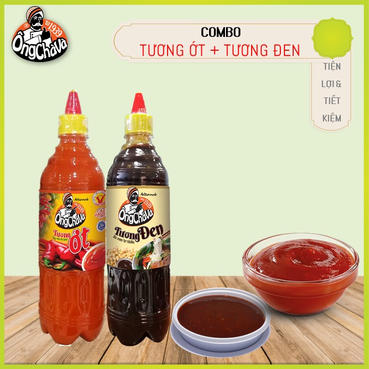 Combo : Tương ớt 700g và Tương đen 740g Ông Chà Và