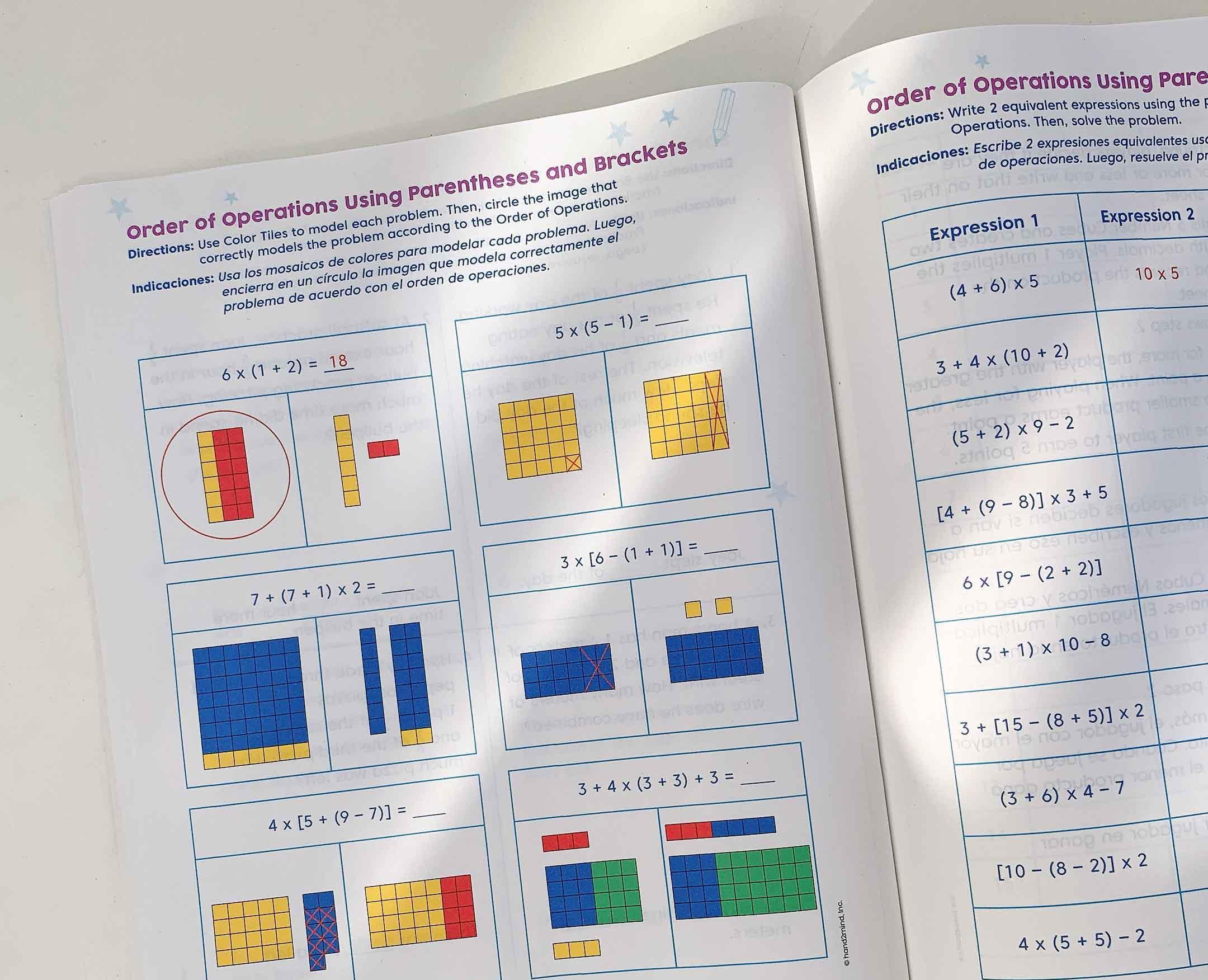 Hand2mind Bộ thực hành toán học Lớp 5 - Hands-On Standards Learning at Home Math Kit, Grade 5