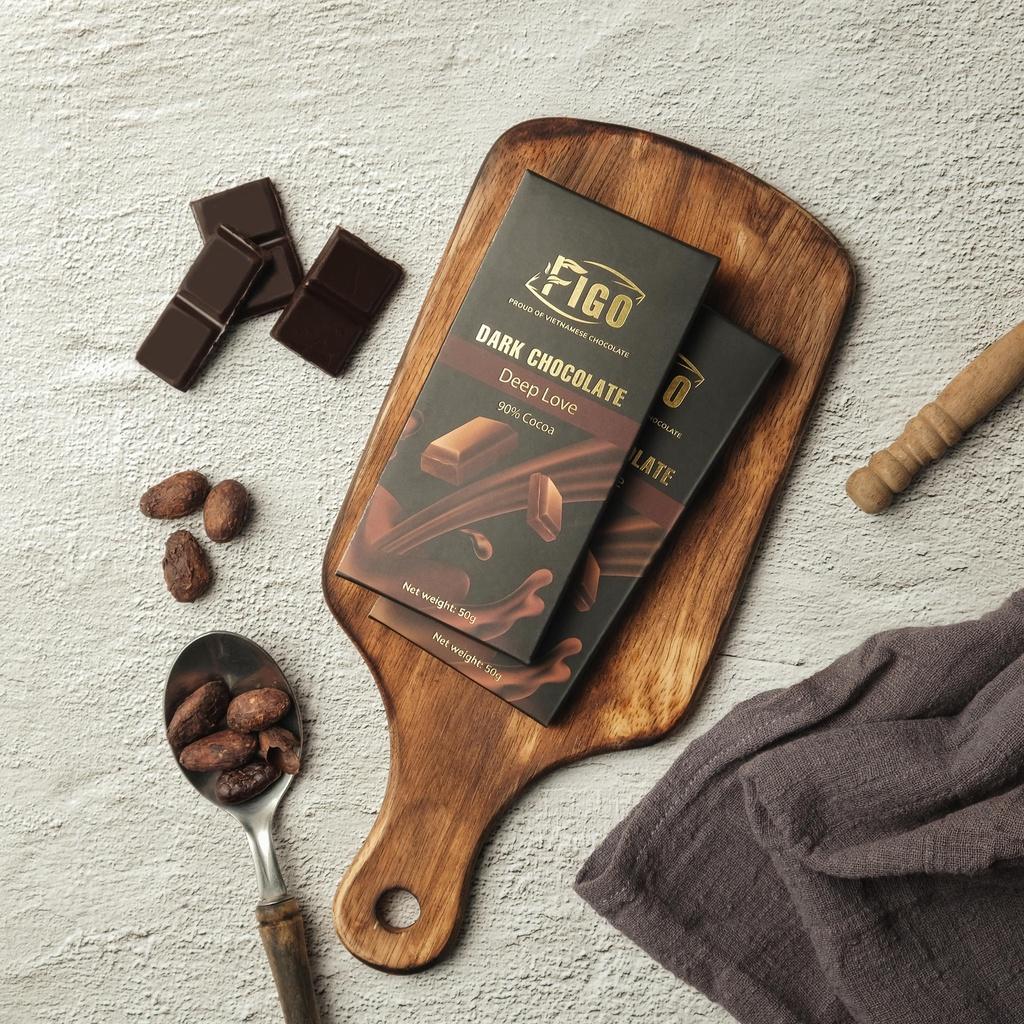 Kẹo socola đắng Dark Chocolate 100% ăn vặt giảm cân văn phòng FIGO