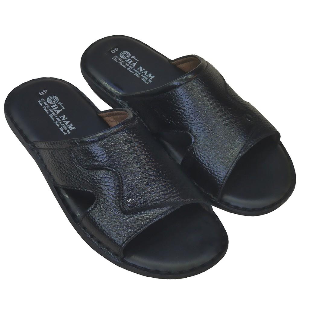 Dép Nam Quai Ngang TiTi ĐÔ Da Bò Thật Cao Cấp DNA2122a