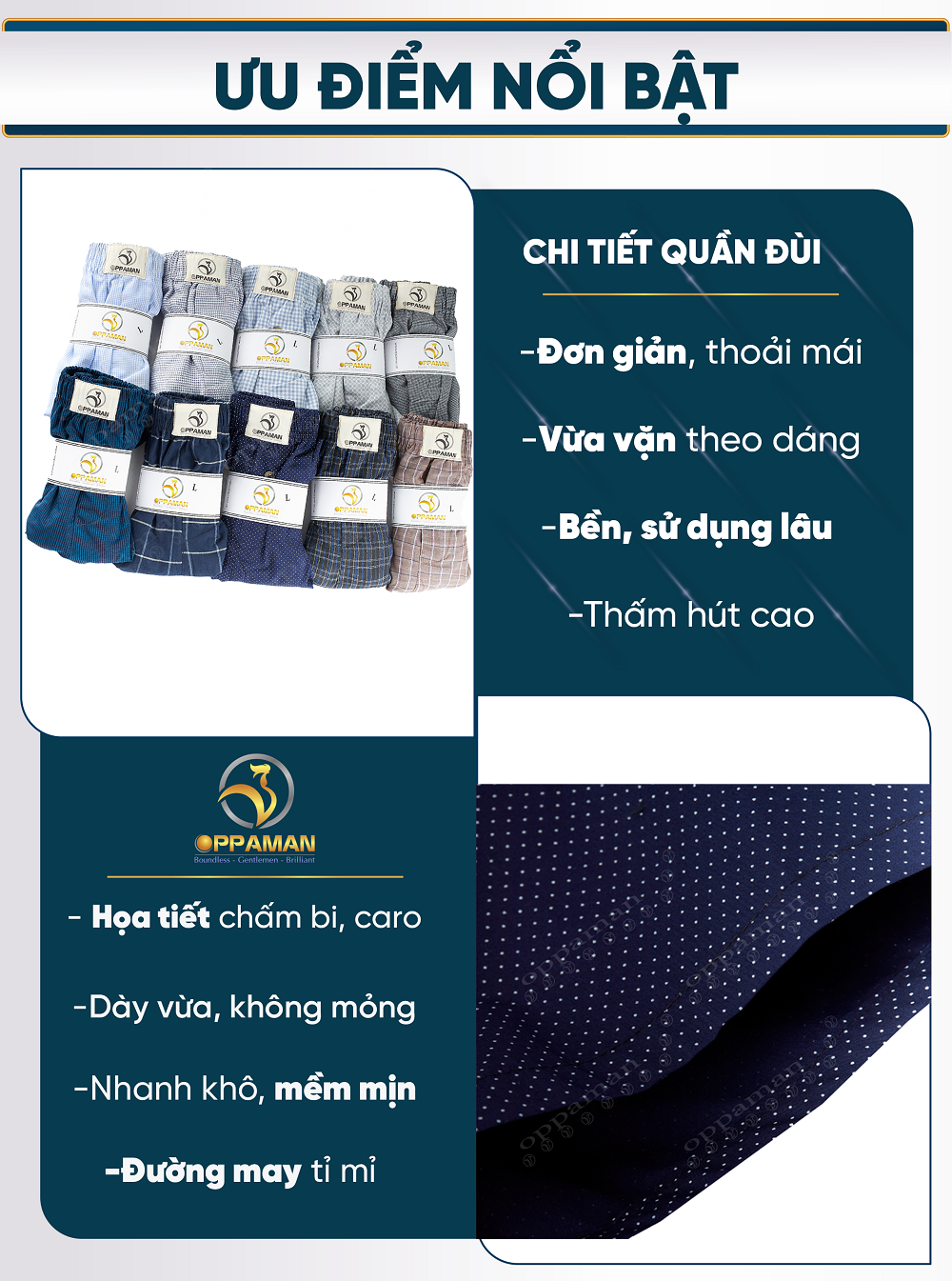 Quần đùi nam caro Oppaman kate cotton có túi khuy cài OD1- 1 cái
