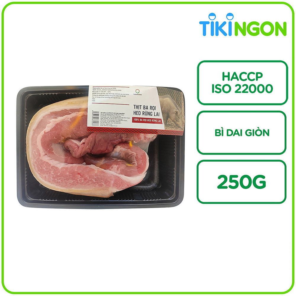 Ba rọi heo rừng lai Tam Nông Đông Lạnh 250g