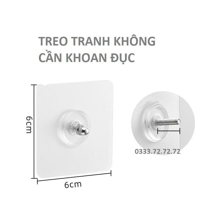 Combo 2 - Móc đinh vít treo tranh ảnh dán tường trang trí phòng, treo thanh miếng chắn giường cho bé chịu lực 10kg