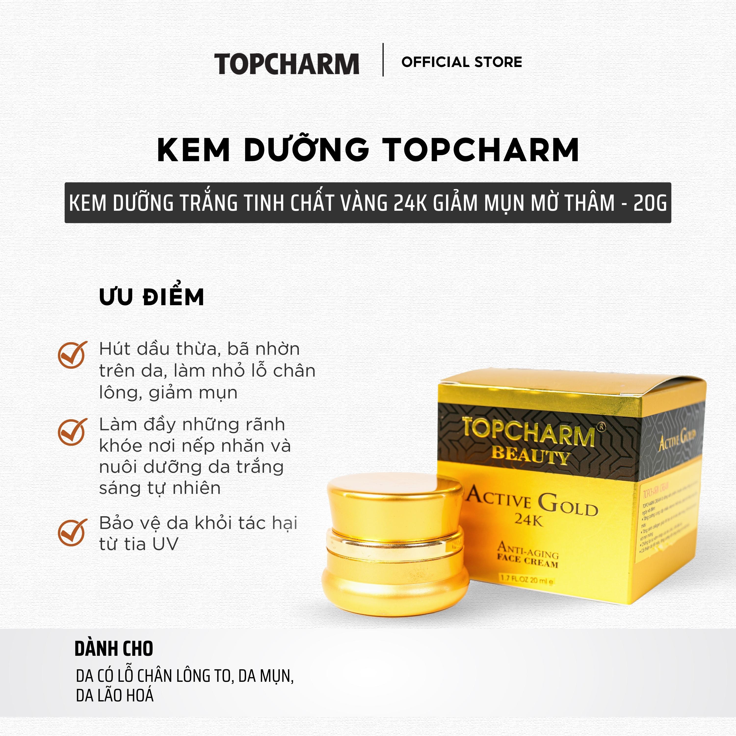 Combo kem dưỡng và serum tái tạo, săn chắc trẻ hóa, dưỡng da trắng hồng Topcharm (hàng cao cấp)