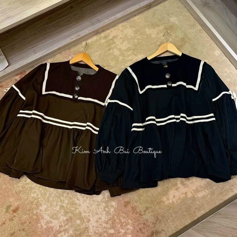 Áo babydoll viền -dưới 55kg-Carotshop