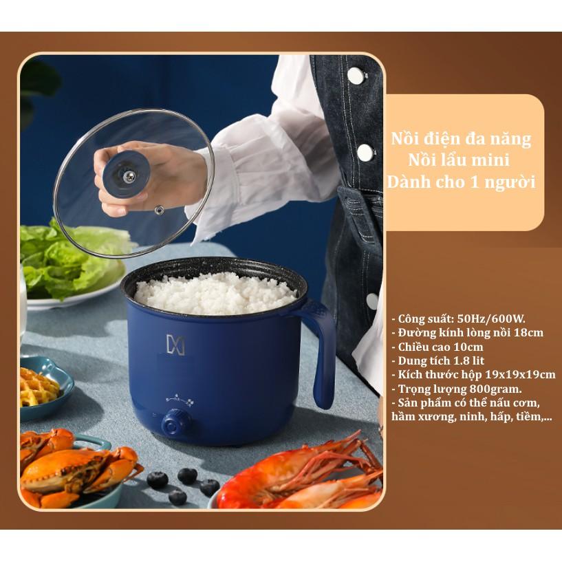 Nồi Lẩu Điện Mini Kiêm Nấu Cơm Đa Năng Chống Dính 1.8L - NỒI 2 NẤC NHIỆT