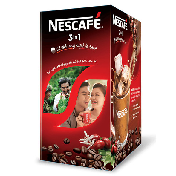 NESCAFÉ 3in1 Cà phê rang xay hòa tan Công thức cải tiến - VỊ NGUYÊN BẢN - Hộp 20 gói x 17 g