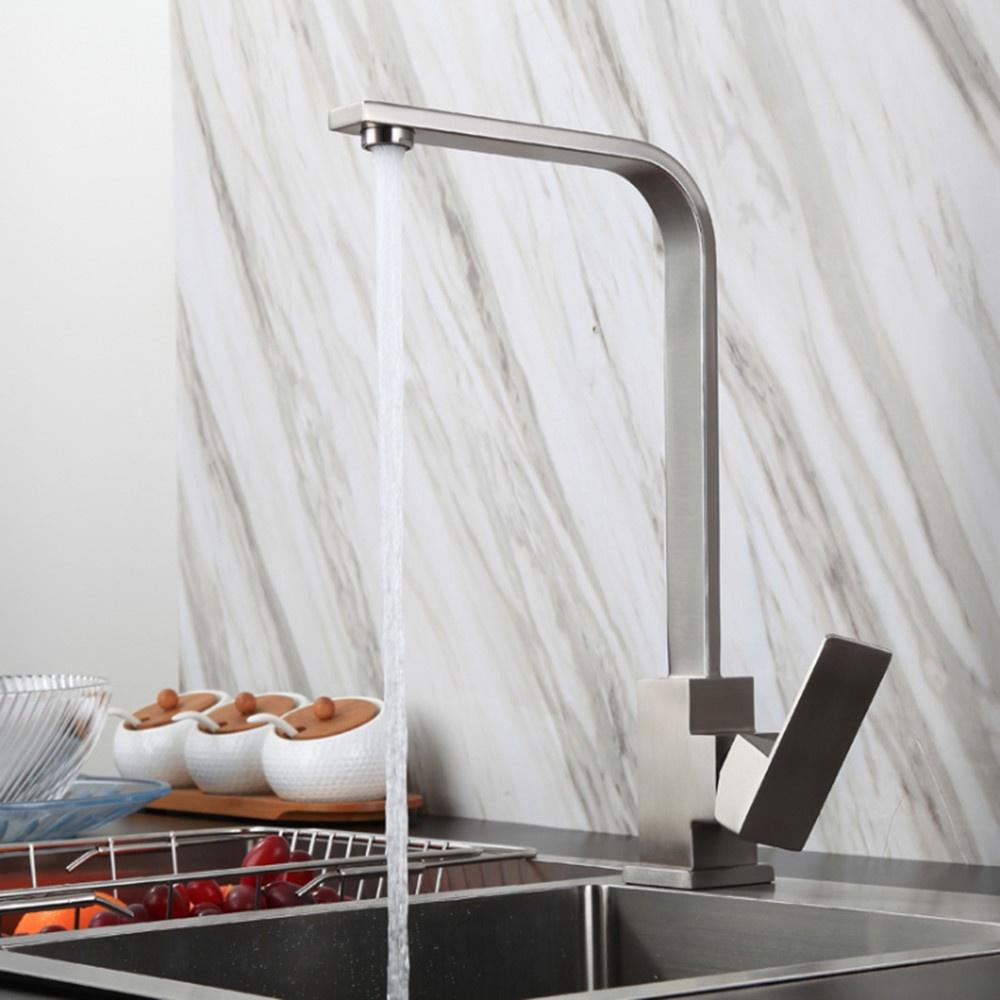 Vòi rửa bát vuông nóng lạnh inox 304