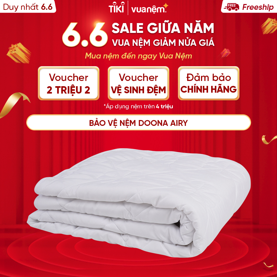 Bảo vệ nệm Doona Airy mềm mại, sang trọng, êm ái, chống trơn trượt, vi khuẩn