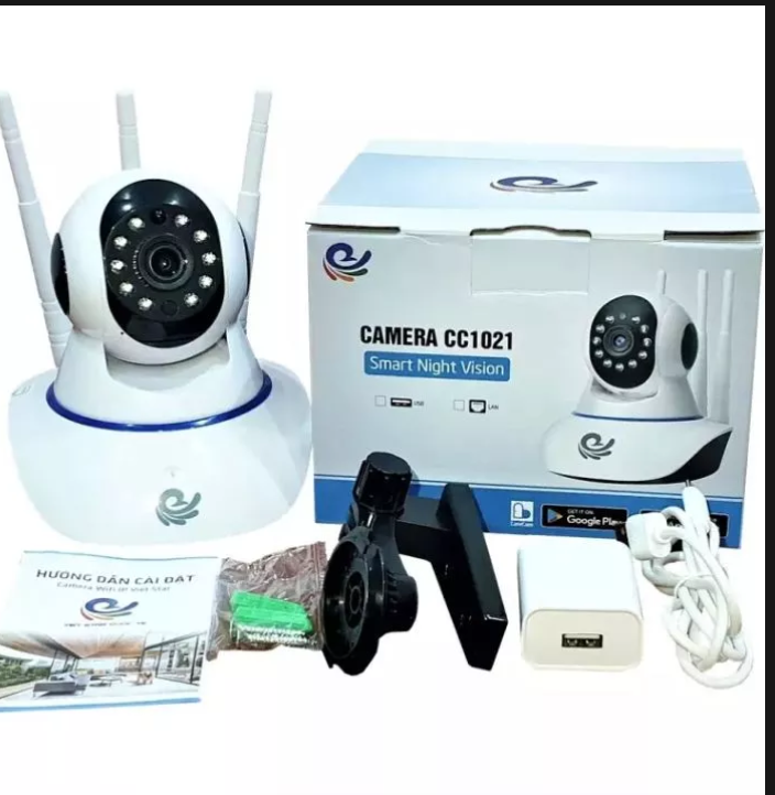 Bộ kamera giám sát ghi hình chống trộm 3 dâu thu phát wifi  hàng loại tốt xoay 360 độ