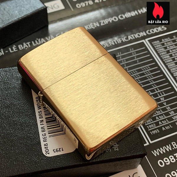 Bật Lửa Vỏ Zippo Brushed Brass Chính Hãng - Không Kèm Ruột Zippo