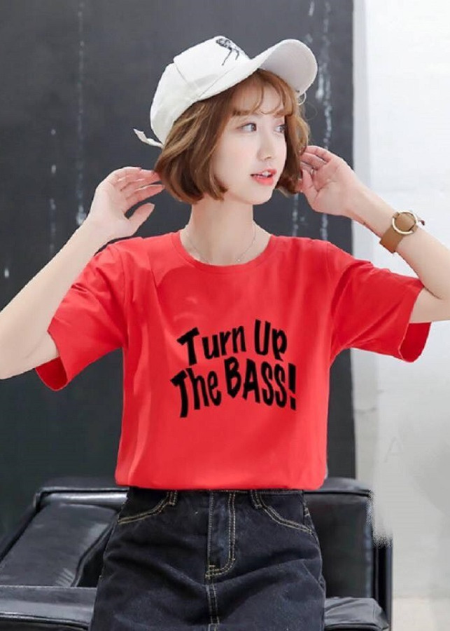 Áo Thun Nữ Turn Up Màu Đỏ - AT13