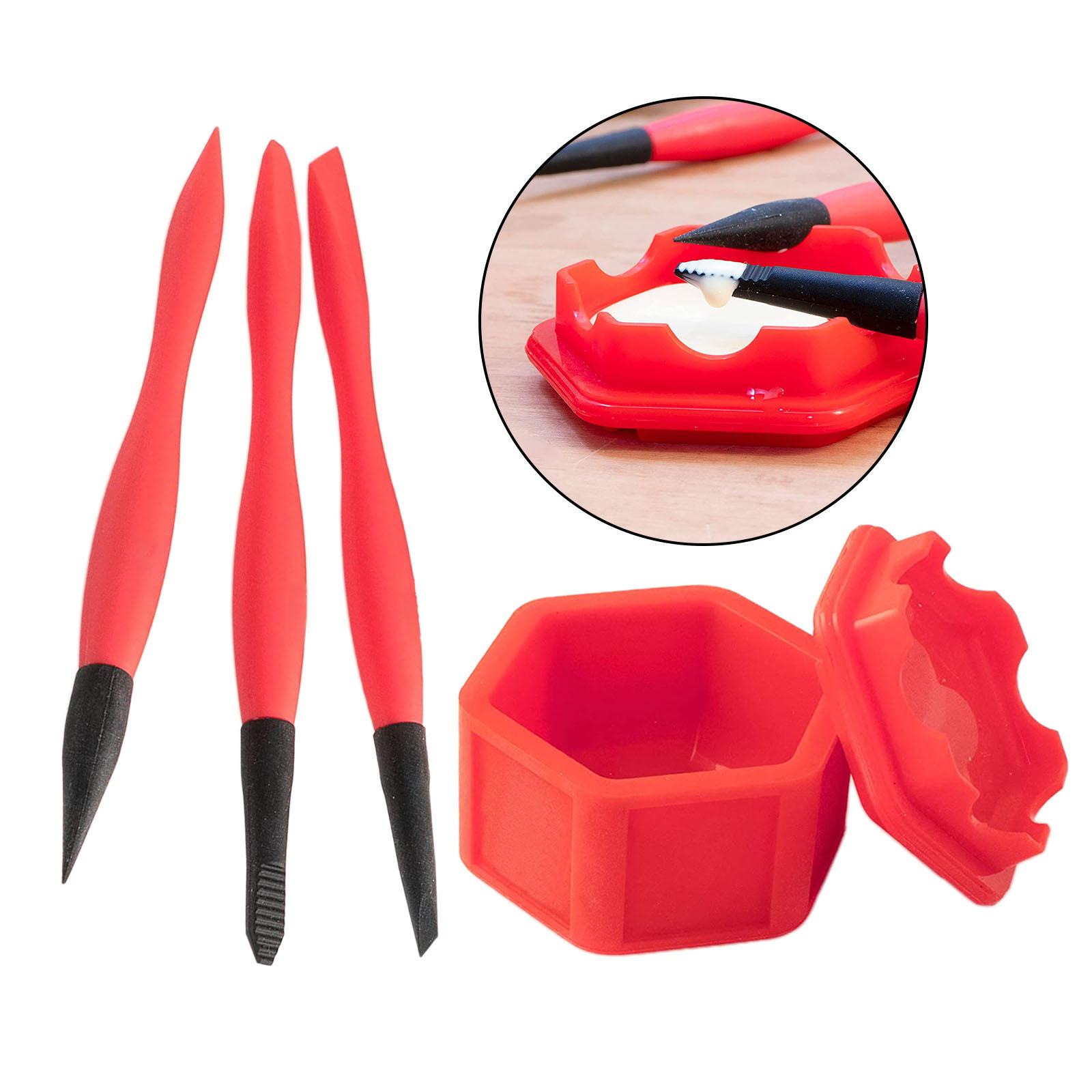 Durable Silicone Glue Kit Glue Tray & Brush DIY Woodworking Crafting Project