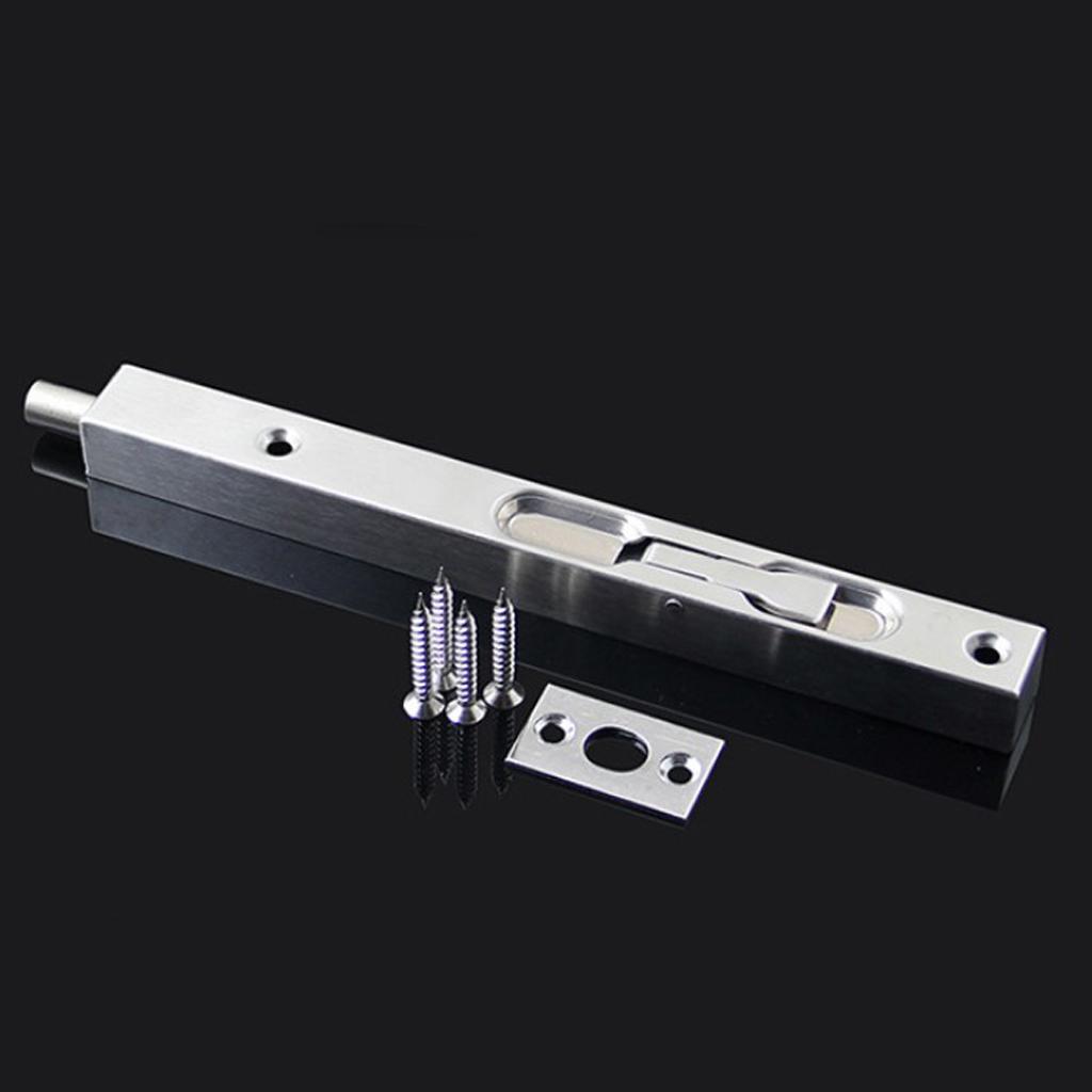 Stainless Steel Gate Door Spring Flush Latch Bolt Sliding Lock Latch with Screws