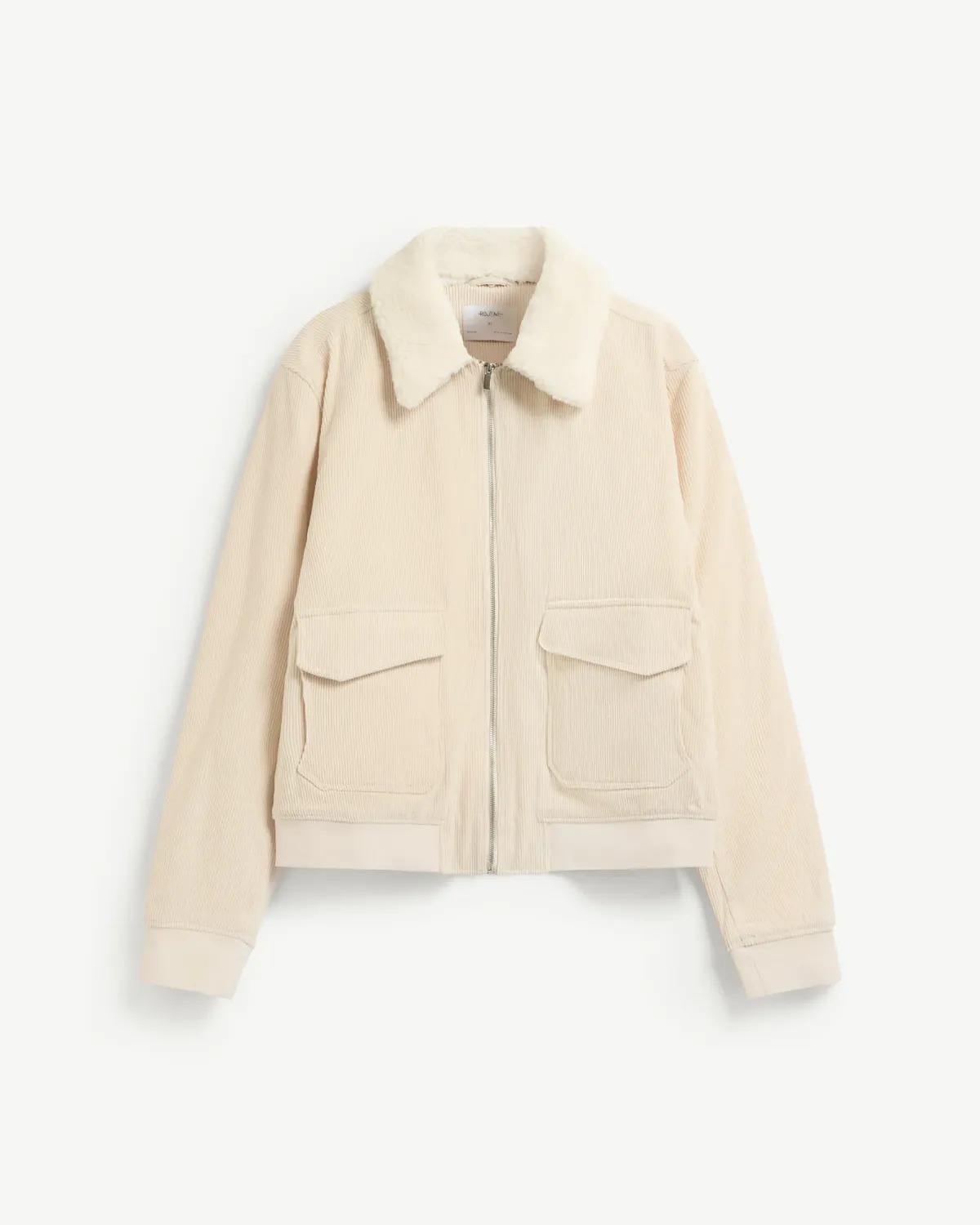 Áo khoác tay dài vải corduroy cổ lông (có thể tháo rời) Form Regular - ROUTINE 10F25JAC004