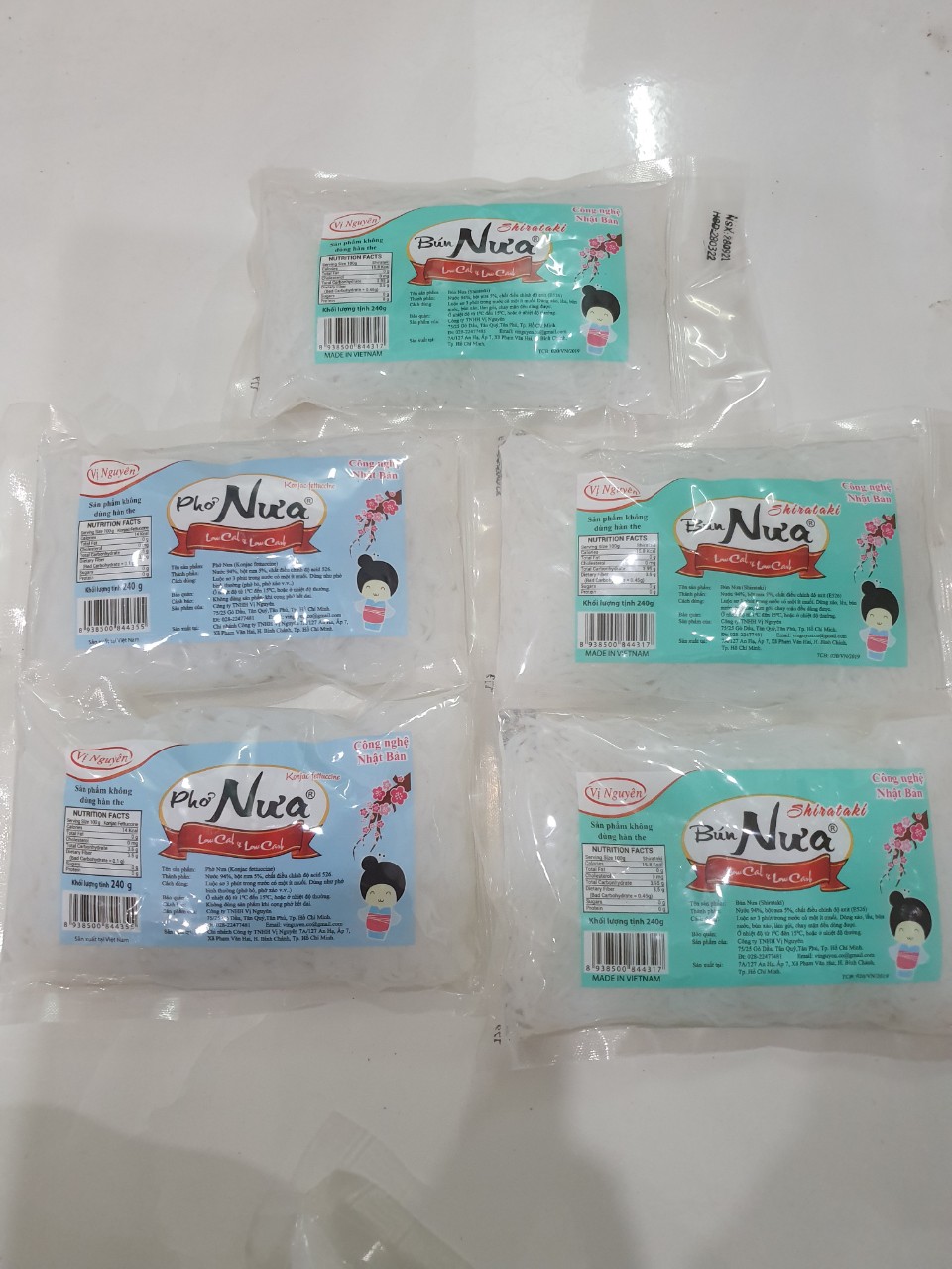 Combo 2 Gói Phở Nưa 3 Gói Bún Nưa Vị Nguyên 240Gram