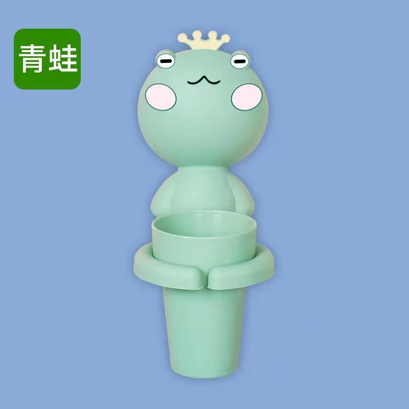 Dụng Cụ Cắm Bàn Chải Và Ly Nhựa Hình Thú Ngộ Nghĩnh Kèm Miếng Dán Siêu Chắc