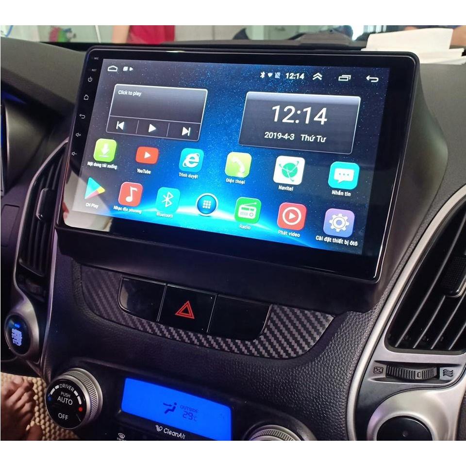 Mặt dưỡng kèm dây nguồn lắp màn hình android cho xe HUYNDAI TUCSON 2010-2014