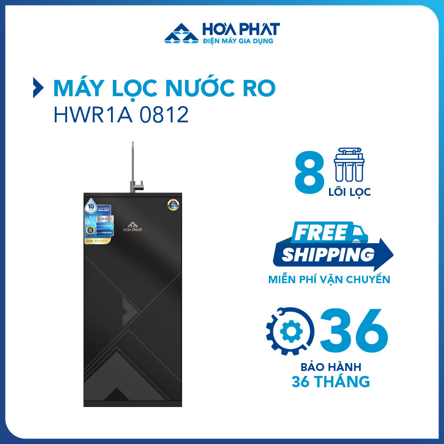 Máy lọc nước RO Hòa Phát HWR1A-0812 - Bảo hành 36 tháng - Hàng chính hãng