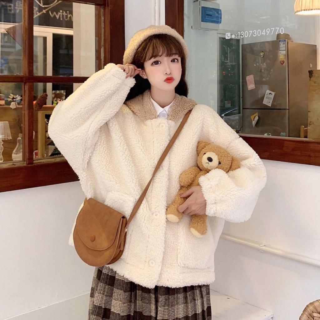 Áo khoác lông cho bé gái size đại, HÀNG 2 LỚP SIÊU DÀY ẤM_áo khoác size s m l xl