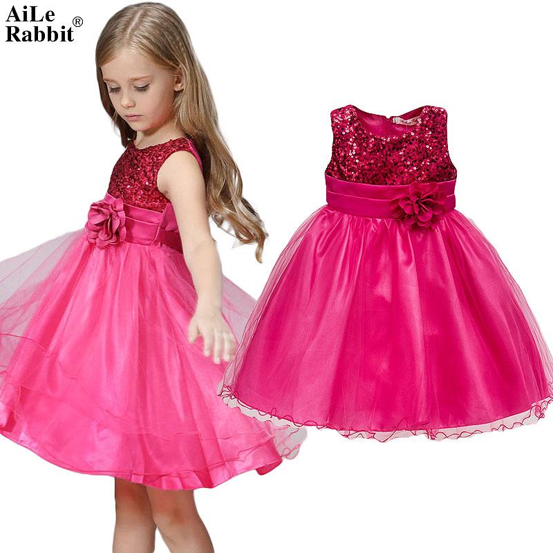 Aile Thỏ Mới Mùa Hè Bé Gái Giáng Sinh Dễ Thương Đính Hạt Cườm Lưới Bé Gái Quần Áo Dây Lưng Da Đầm Công Chúa Trẻ Em Sinh Nhật Quần Áo