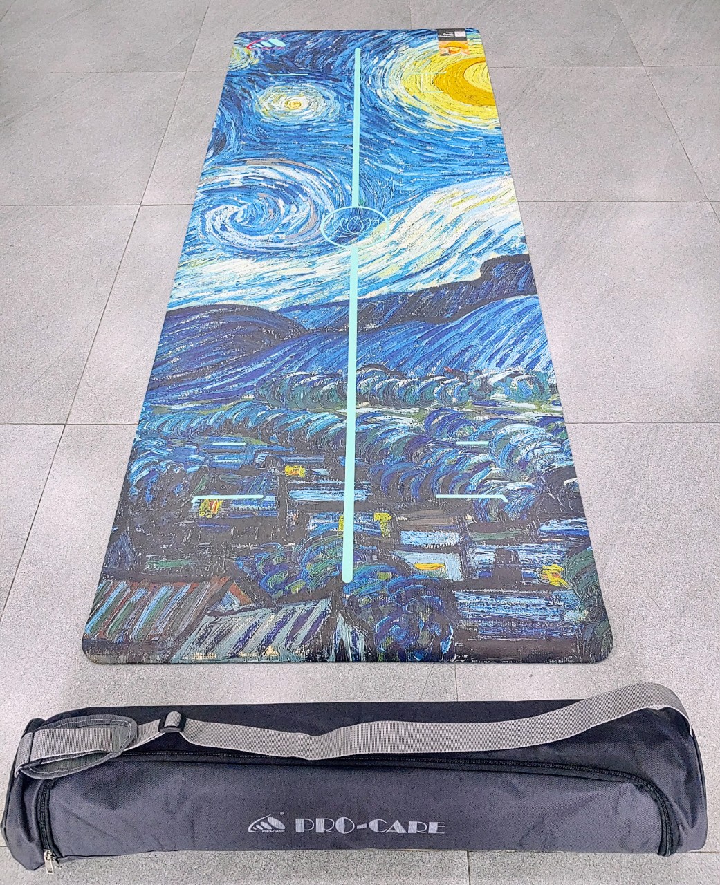 Thảm Yoga Cao su PU Định Tuyến Chống Trượt, Thấm Hút Mồ Hôi PRO-CARE Tranh Vẽ Van Gogh - Tặng Túi