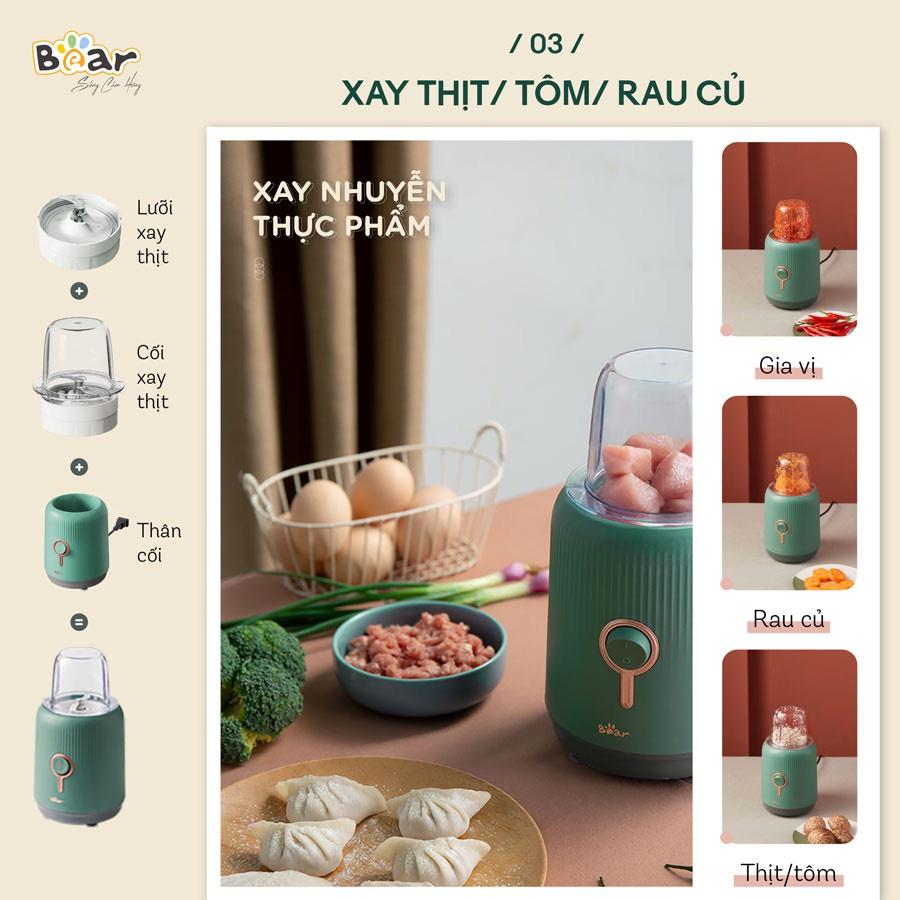 Máy Xay Đa Năng, Máy Xay 3 Cối Bear BL-B10V2 Tích Hợp Xay Sinh Tố, Xay Thịt, Xay Ăn Dặm