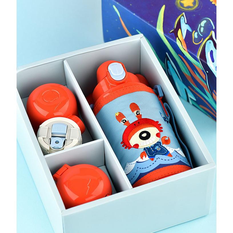 Bình giữ nhiệt cho Bé Trai hoặc Gái BEDDYBEAR - Dung tích 580 ml - 3 Nắp thay thế - Dòng họa tiết Chòm sao Cự Giải - phù hợp Bé 2 tuổi trở lên - Bảo hành chính hãng 2 năm