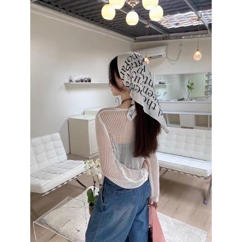 Set áo khoác lưới mix áo yếm hoa hot hit hàng QC