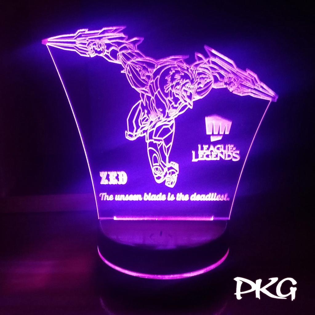 Đèn Ngủ Led 3D tướng ZED SIÊU PHẨM HÀNG HIỆU LMHT nháy sáng 16 màu cảm ứng điều khiển từ xa