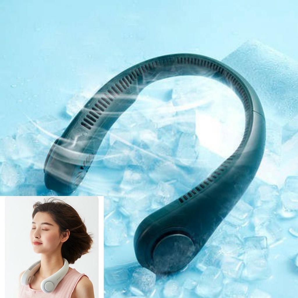 Quạt đeo cổ không cánh 3 chế độ siêu mát tiện dụng mẫu mới pin 8h - 12h loại xịn
