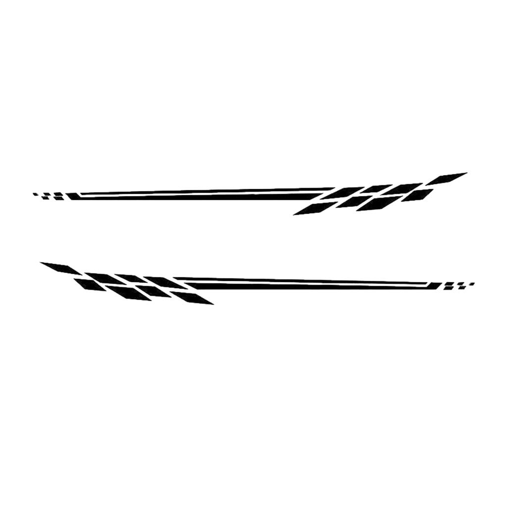2Pcs Car Side Body Vinyl Decal Sticker Racing Sports Stripe Graphics