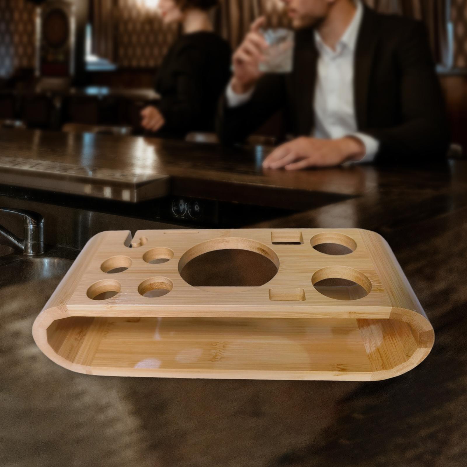 Cocktail Shaker Wooden Rack Equipment Display Stand for Home Party Beginners