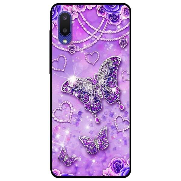 Ốp lưng dành cho Samsung Galaxy A02 - A02s - mẫu Bướm Hoa Xanh
