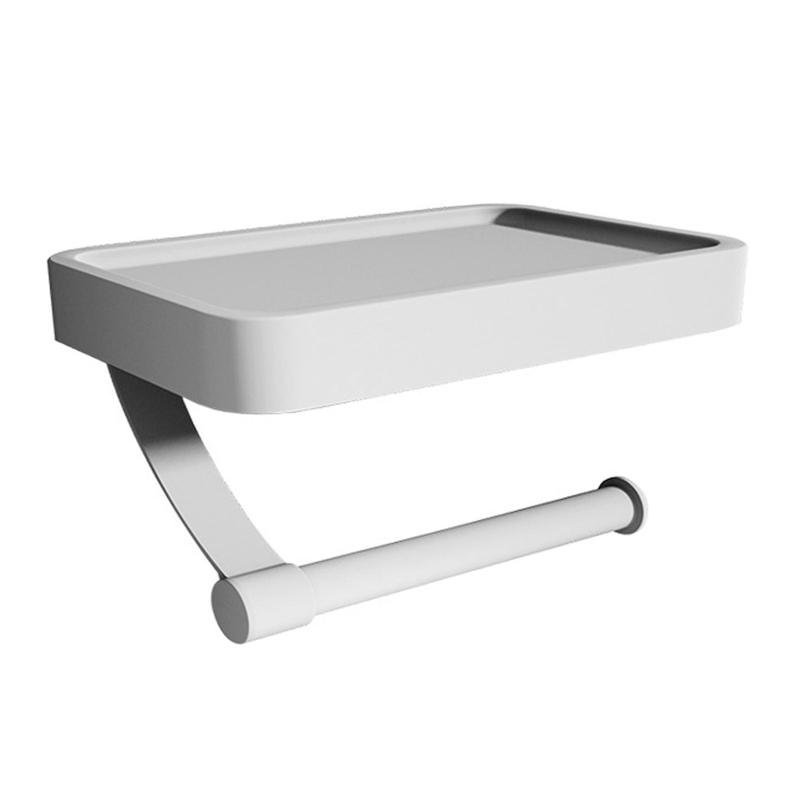 Paper Roll Holder Aluminum Shelf Multifunctional Toilet Roll Holder for Wall