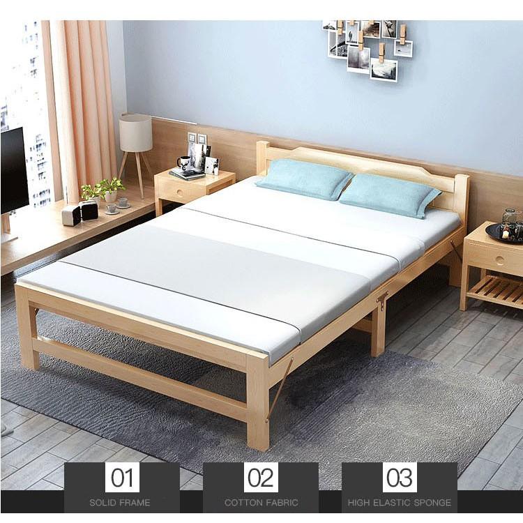 Giường xếp gỗ thông nhiều kích thước 100cm, 120cm, 150cm, 80cm, 60cm - giường gấp gọn