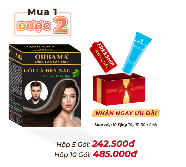 Dầu Gội Phủ Bạc OHBAMA Gội Đen Tự Nhiên Thảo Mộc