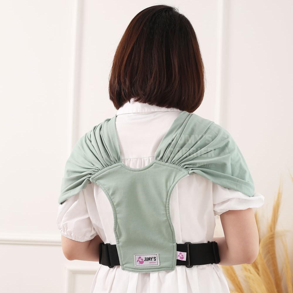 Địu vải Jumy's, địu em bé bằng cotton cao cấp siêu dịu nhẹ, thoáng mát khi tiếp xúc với làn da trẻ nhỏ - Màu xanh