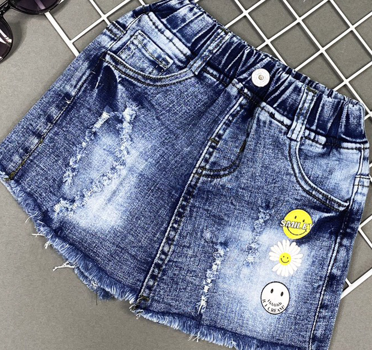 Quần short giả váy Jean thời trang size 1-14