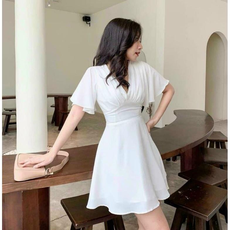 ĐẦM NỮ TAY CÁNH TIÊN NHÚN EO ĐI TIỆC