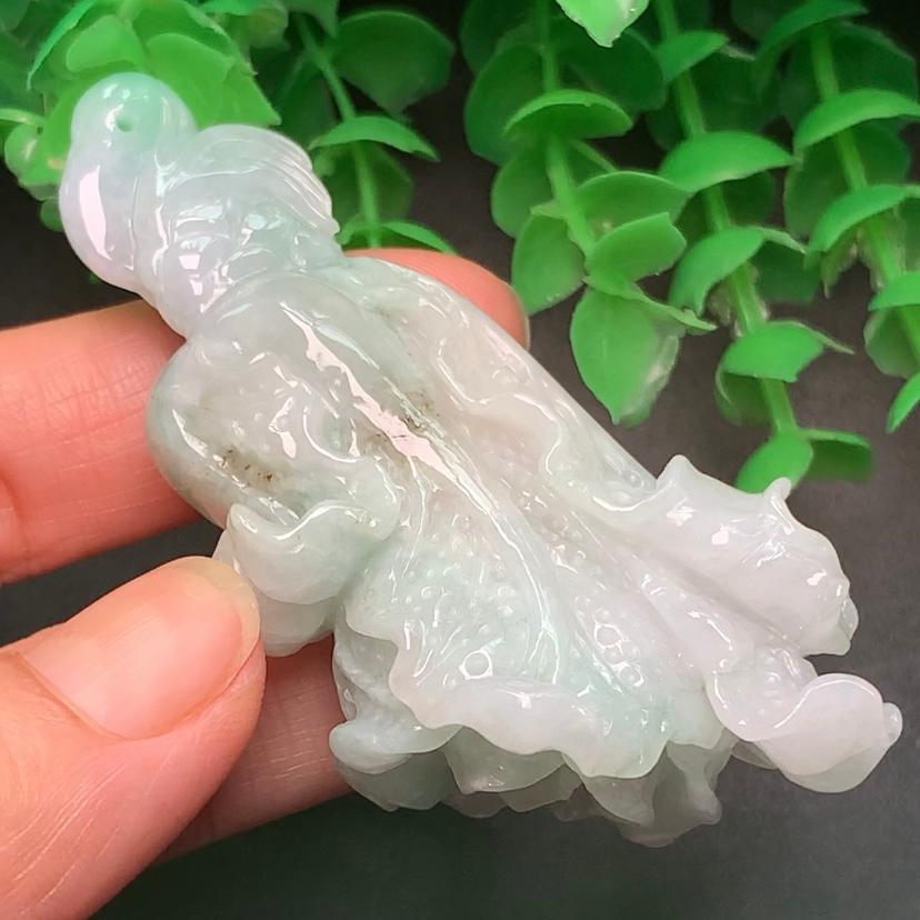 Mặt củ cải - của cải trắng phong thủy ngọc cẩm thạch/Ngọc phỉ thúy tự nhiên cao cấp