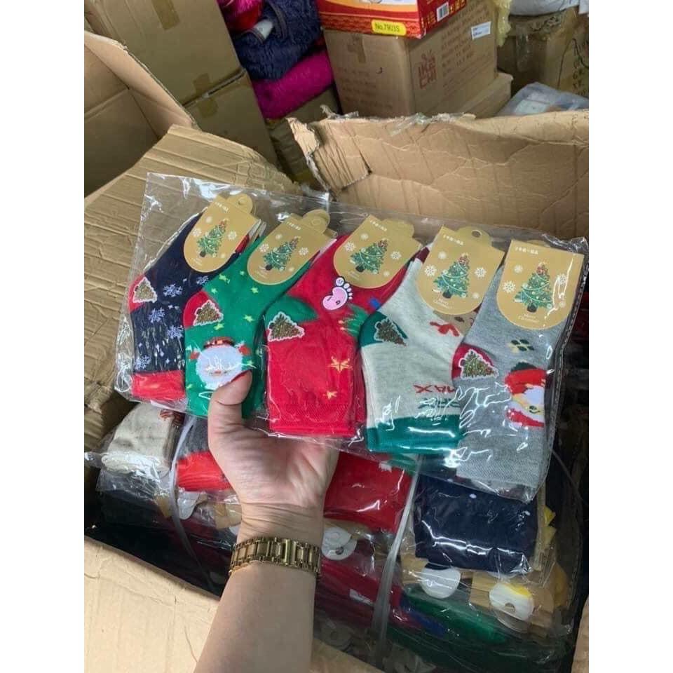 LỐ 10 ĐÔI TẤT NOEL CHẤT THUN DÀY ĐẸP CHO BÉ